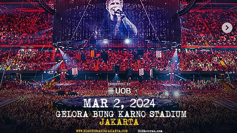 Konser Ed Sheeran di Jakarta pada Maret 2024, Yuk Intip Harga Tiketnya