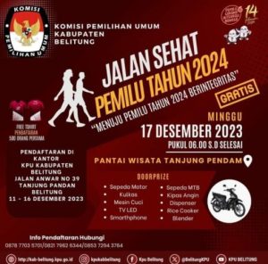 KPU Belitung Gelar Jalan Sehat Pemilu 2024